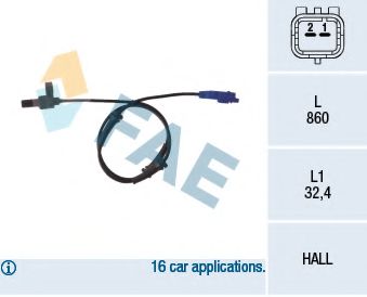 Датчик АБС FAE 78116
