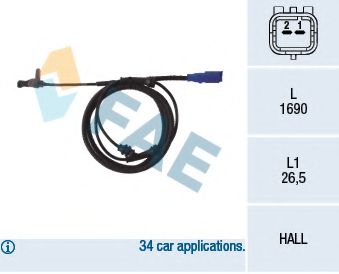 Датчик АБС FAE 78098