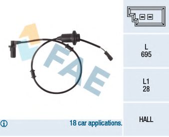 Датчик АБС FAE 78108