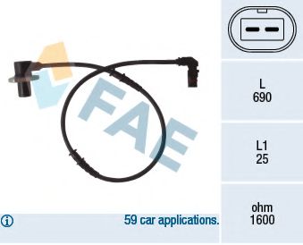Датчик АБС FAE 78074