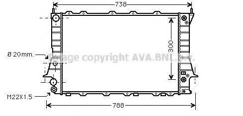 Радиатор охлаждения двигателя AVA AIA2078