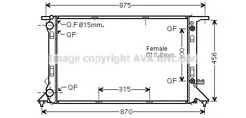 Радиатор охлаждения двигателя AVA AIA2293