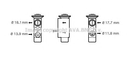Расширительный клапан кондиционера AVA BW1238