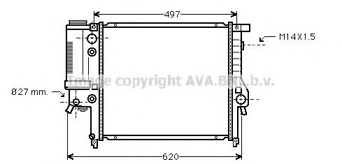 Радиатор охлаждения двигателя AVA BW2137