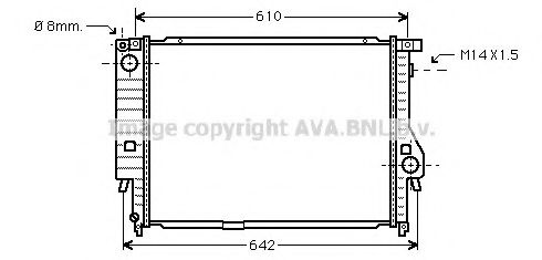 Радиатор охлаждения двигателя AVA BW2144