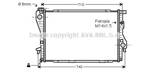 Радиатор охлаждения двигателя AVA BW2176