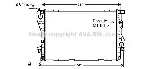 Радиатор охлаждения двигателя AVA BW2202