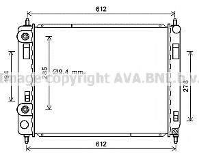 Радиатор охлаждения двигателя AVA CT2053
