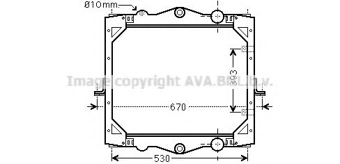 Радиатор охлаждения двигателя AVA DF2041