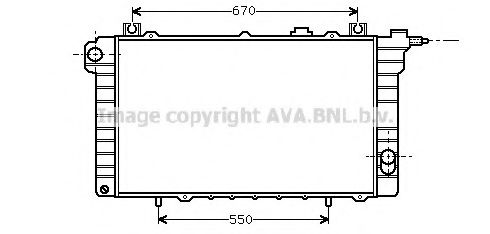 Радиатор охлаждения двигателя ava DN2112