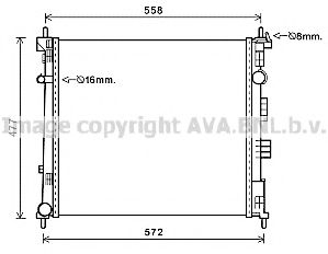 Радиатор охлаждения двигателя AVA DN2407