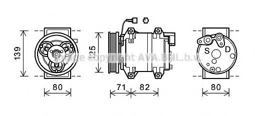 Компрессор кондиционера AVA DNK377