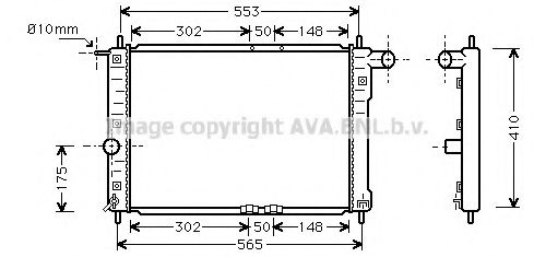 Радиатор охлаждения двигателя AVA DW2039