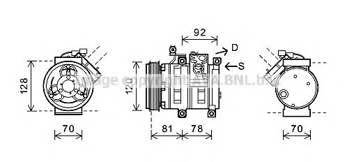 Компрессор кондиционера SSANGYONG 6651303111