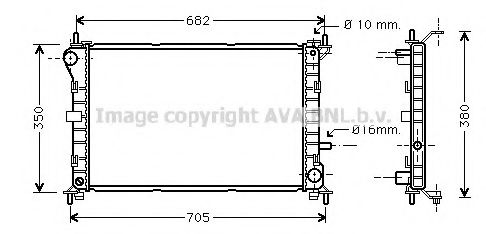 Радиатор охлаждения двигателя AVA FD2264