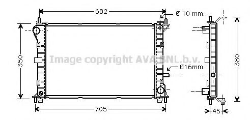 Радиатор охлаждения двигателя AVA FD2265