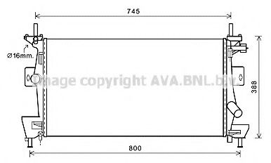 Радиатор охлаждения двигателя AVA FD2475