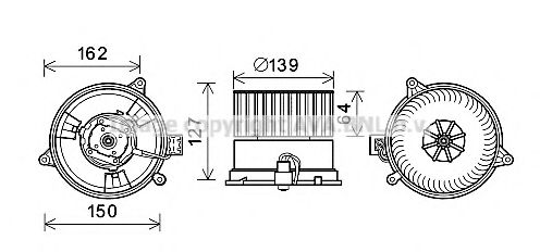 Вентилятор салона AVA FD8576