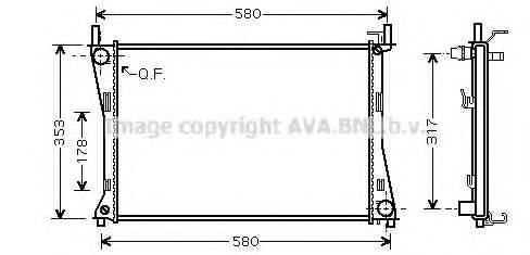 Радиатор охлаждения двигателя AVA FDA2325