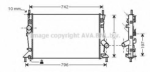 Радиатор охлаждения двигателя AVA FDA2370