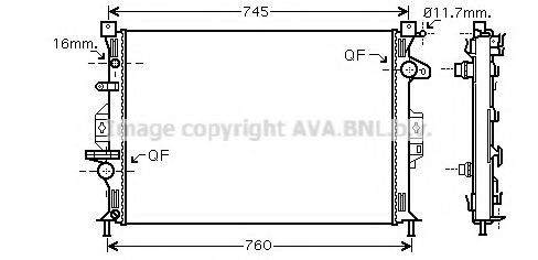 Радиатор охлаждения двигателя AVA FDA2425