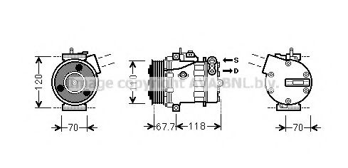Компрессор кондиционера AVA FTK384