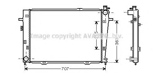 Радиатор охлаждения двигателя AVA HY2126