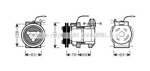 Компрессор кондиционера AVA HYK124
