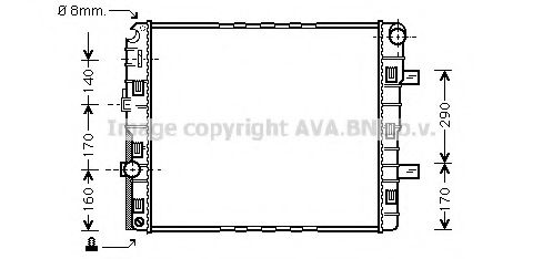 Радиатор охлаждения двигателя AVA ME2184