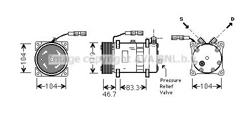 Компрессор кондиционера AVA MNAK048
