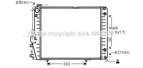 Радиатор охлаждения двигателя AVA MSA2072