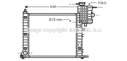 Радиатор охлаждения двигателя AVA MSA2264