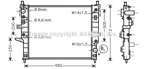 Радиатор охлаждения двигателя AVA MSA2271