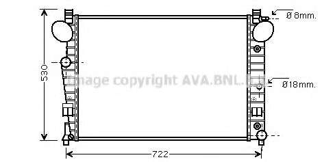 Радиатор охлаждения двигателя AVA MSA2308