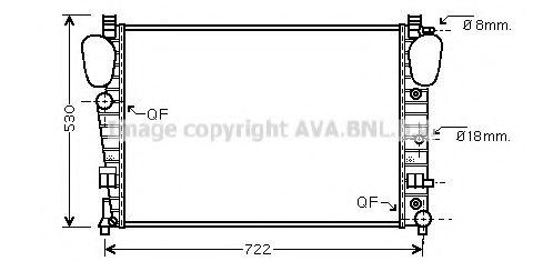 Радиатор охлаждения двигателя AVA MSA2309