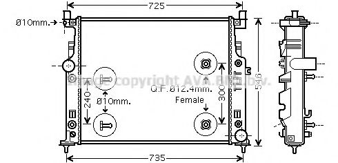 Радиатор охлаждения двигателя AVA MSA2436