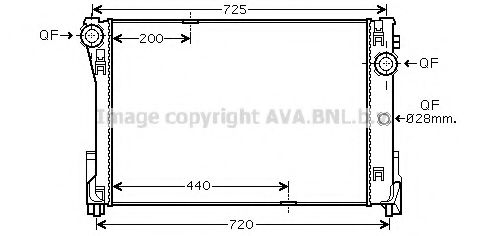 Радиатор охлаждения двигателя AVA MSA2474
