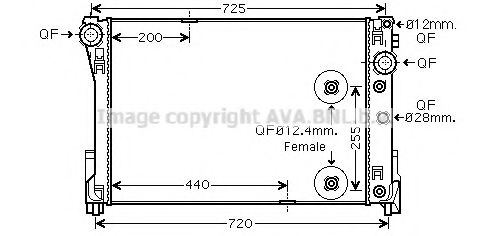 Радиатор охлаждения двигателя AVA MSA2546