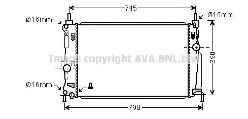 Радиатор охлаждения двигателя AVA MZ2254