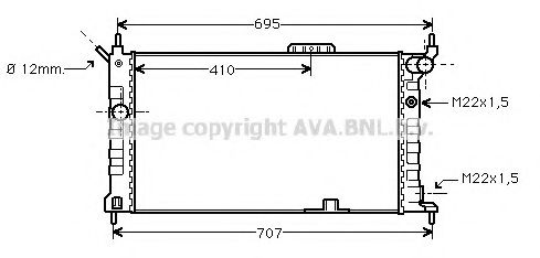 Радиатор охлаждения двигателя AVA OL2091