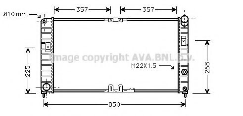 Радиатор охлаждения двигателя AVA OL2285