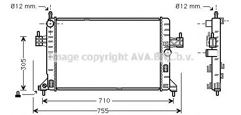 Радиатор охлаждения двигателя AVA OL2305