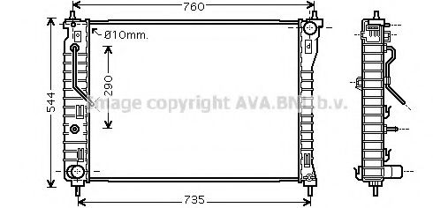 Радиатор охлаждения двигателя AVA OL2434