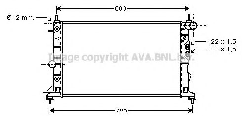 Радиатор охлаждения двигателя AVA OLA2220