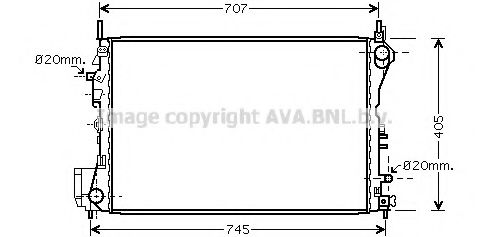 Радиатор охлаждения двигателя AVA OLA2395