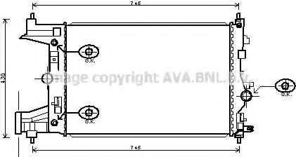 Радиатор охлаждения двигателя AVA OLA2545