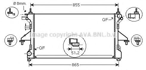 Радиатор охлаждения двигателя AVA PEA2308