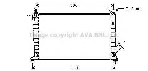 Радиатор охлаждения двигателя AVA SB2035