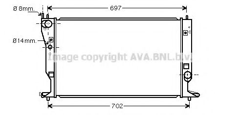 Радиатор охлаждения двигателя AVA TO2399