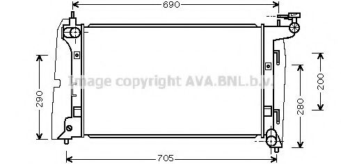 Радиатор охлаждения двигателя AVA TOA2290